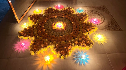 3d Lotus Reflection Water Sensor Led Diyas 🪔🪔🪔🪔.      Pack Of 12 (12 Cotton wicks & 12 Spring)____