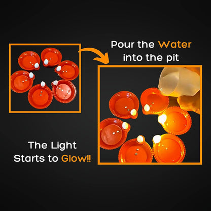 LED Light Water Sensor Diya | 🔥FLAT 50% OFF (Pack of 12)🔥
